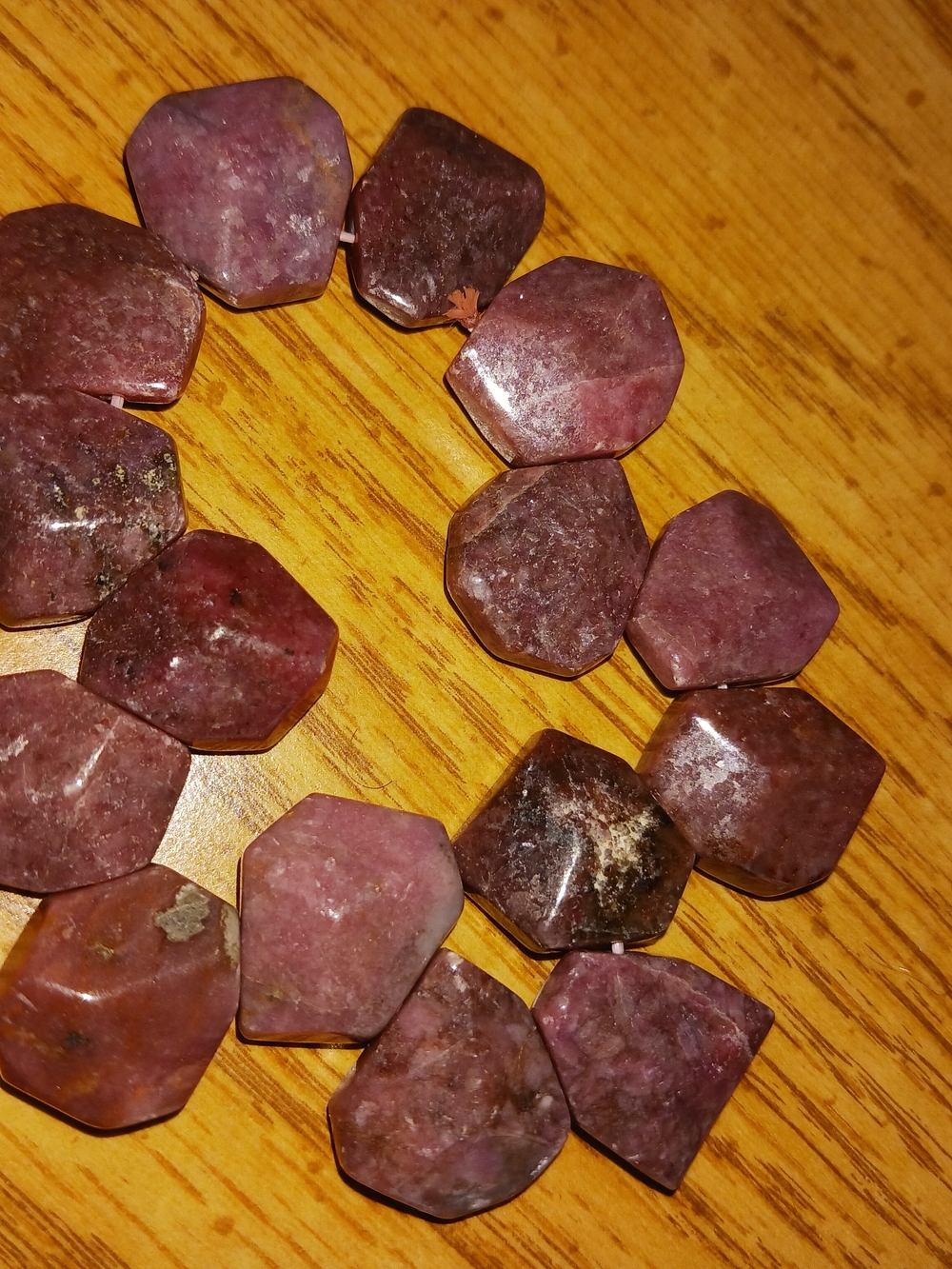 Faceted Rose-Purple Stone Bead Strand